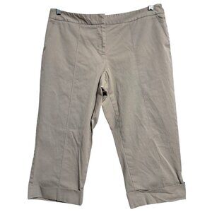 SimplyVera Capri Pants Womens Size 10 Khaki Cotton/Spandex Blend Stretch Vera Wa